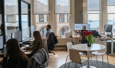 Downtown Seattle office where marketing account managers optimize accounts